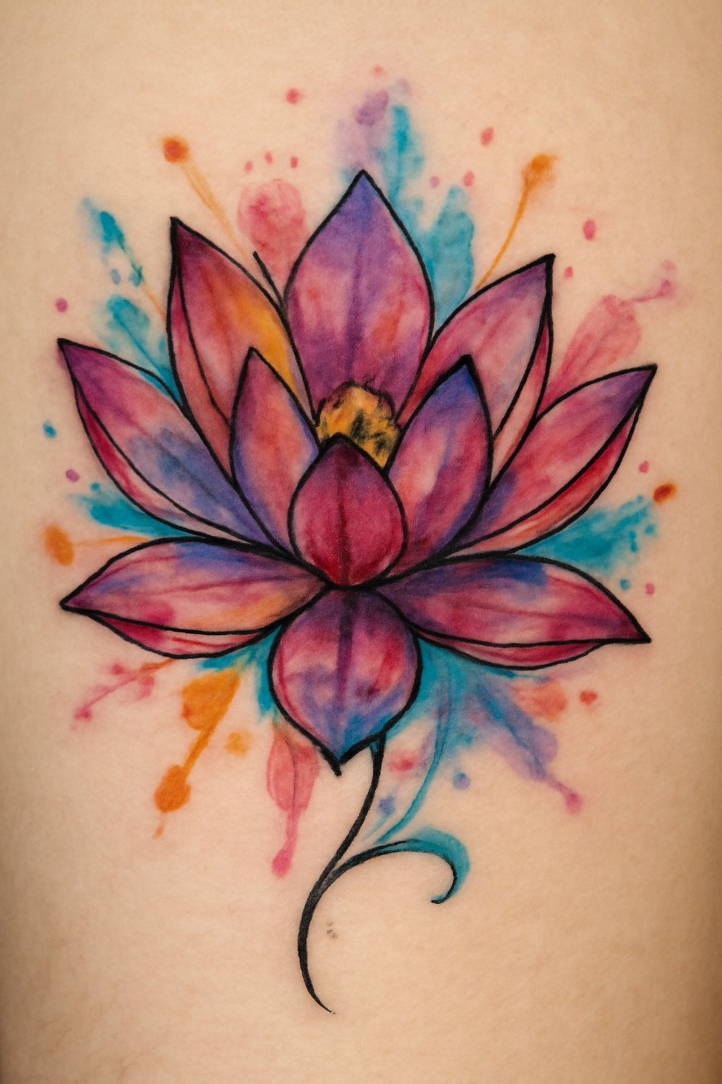 Flor de lótus aquarela